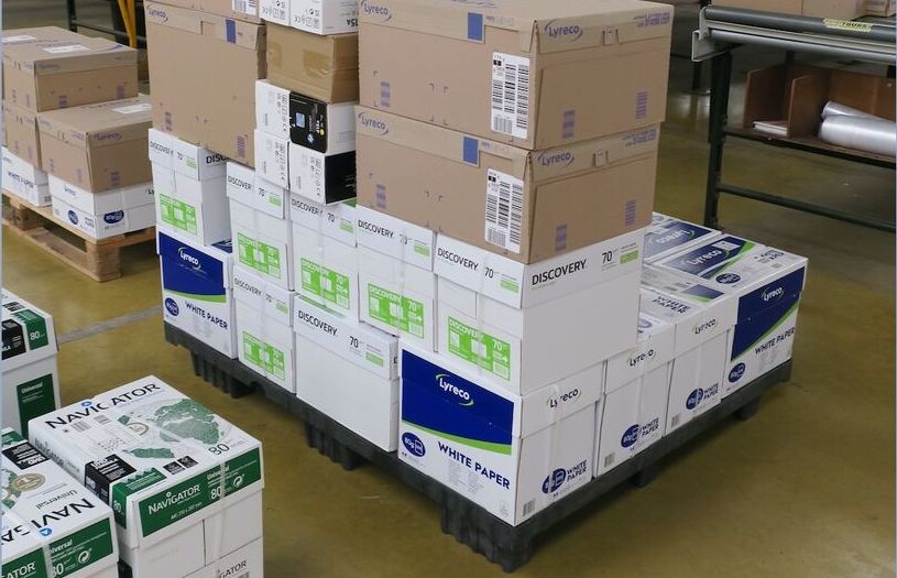 Pallet Algopal su prodotti per ufficio in magazzini Lyreco 2